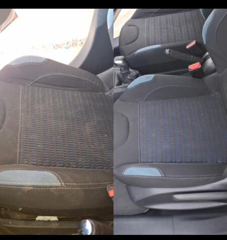 Avant / Après nettoyage intérieur Résultat réel d’un nettoyage complet intérieur automobile